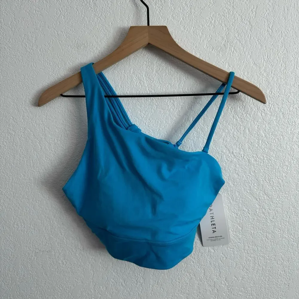 ๐ Athleta Blue One-Shoulder Sports Bra - Picture 2 of 6